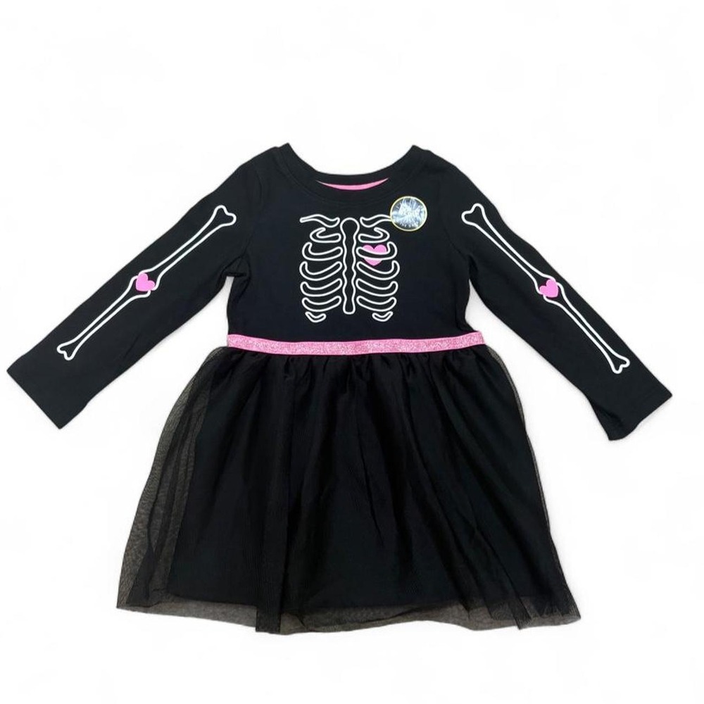 Spooky Skeleton Tulle Dress Glow-in-the-Dark Witchy Halloween Cat & Jack 2T